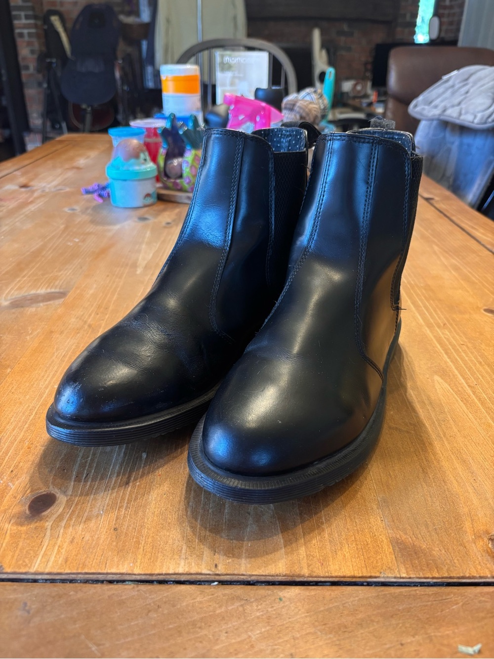 Dr Martens womens Flora leather chelsea ankle boots black 10
